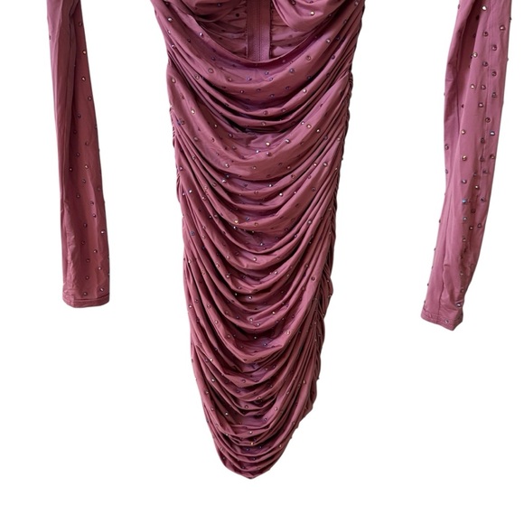 ALEX PERRY Tinley Strass Crystal Embellished Twist Dress Pink Sz 10 AU/6 US - Picture 5 of 9